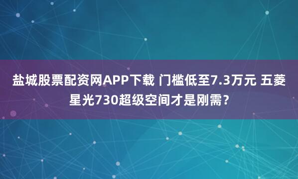 盐城股票配资网APP下载 门槛低至7.3万元 五菱星光730超级空间才是刚需？