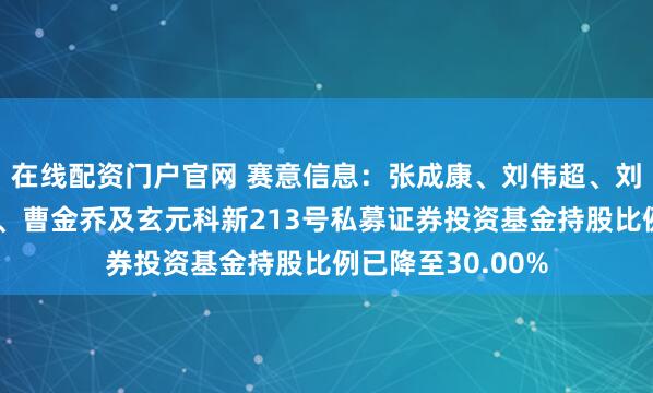 在线配资门户官网 赛意信息：张成康、刘伟超、刘国华、欧阳湘英、曹金乔及玄元科新213号私募证券投资基金持股比例已降至30.00%
