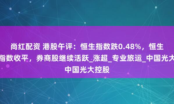 尚红配资 港股午评：恒生指数跌0.48%，恒生科技指数收平，券商股继续活跃_涨超_专业旅运_中国光大控股