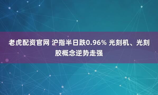 老虎配资官网 沪指半日跌0.96% 光刻机、光刻胶概念逆势走强